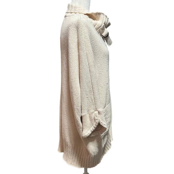 Soft Surroundings Oversized Zip-Front Tunic Cardigan Sweater Cotton Wool (S/M) - Picture 4 of 7